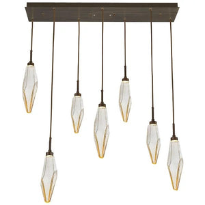 Rosy Crystal Rectangular Chandelier-Vancei