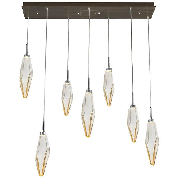 Rosy Crystal Rectangular Chandelier-Vancei