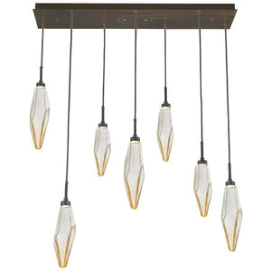 Rosy Crystal Rectangular Chandelier-Vancei