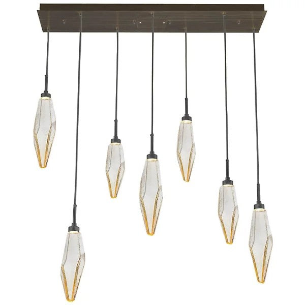 Rosy Crystal Rectangular Chandelier-Vancei
