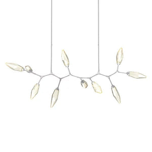Rosy Crystal Modern Branch LED Linear Chandelier-Vancei
