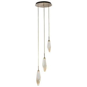 Rosy Crystal Round Multi Light LED Pendant-Vancei