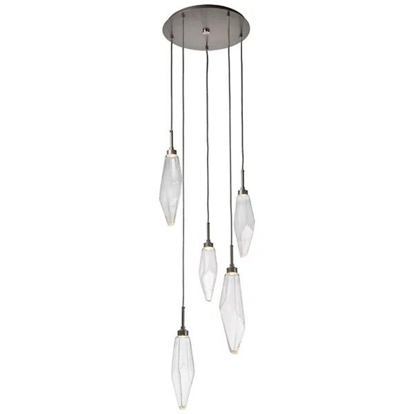 Rosy Crystal Round Multi Light LED Pendant-Vancei