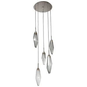 Rosy Crystal Round Multi Light LED Pendant-Vancei