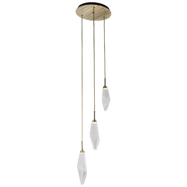 Rosy Crystal Round Multi Light LED Pendant-Vancei