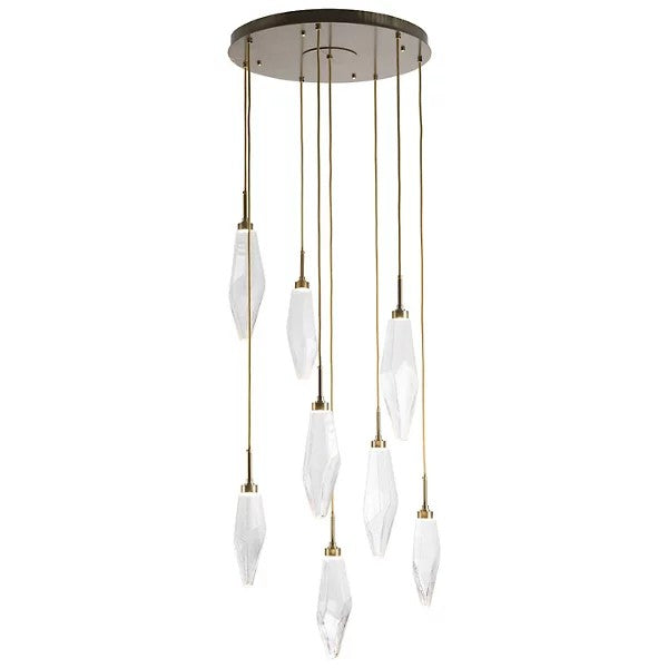 Rosy Crystal Round Multi Light LED Pendant-Vancei