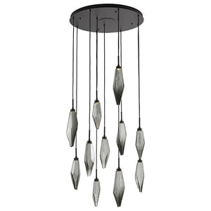 Rosy Crystal Round Multi Light LED Pendant-Vancei
