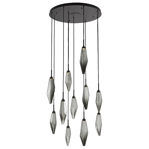 Rosy Crystal Round Multi Light LED Pendant-Vancei