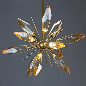 Rosy Crystal Pendant Chandelier-Vancei