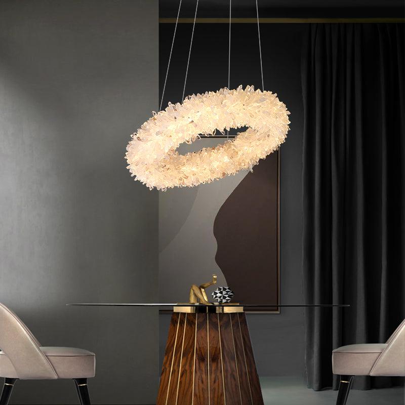 Primary Crystal Cluster Round Modern Chandelier-Vancei