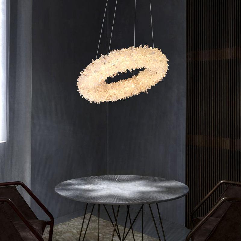 Primary Crystal Cluster Round Modern Chandelier-Vancei