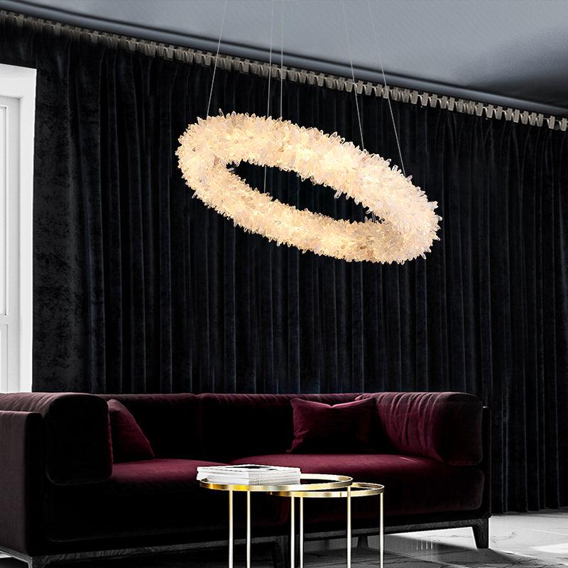 Primary Crystal Cluster Round Modern Chandelier-Vancei