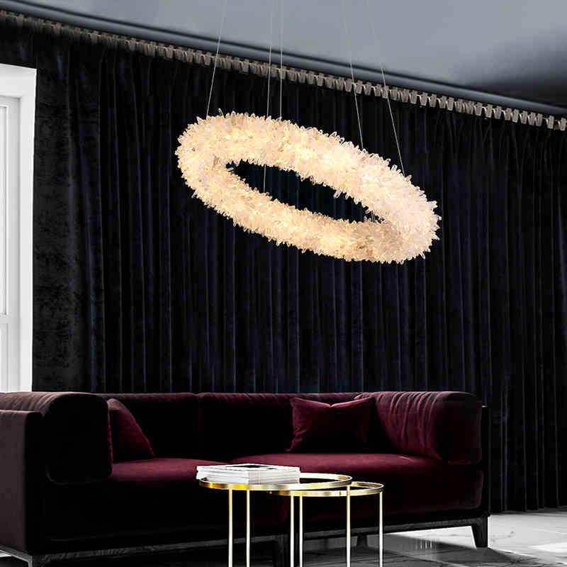 Primary Crystal Cluster Round Modern Chandelier-Vancei