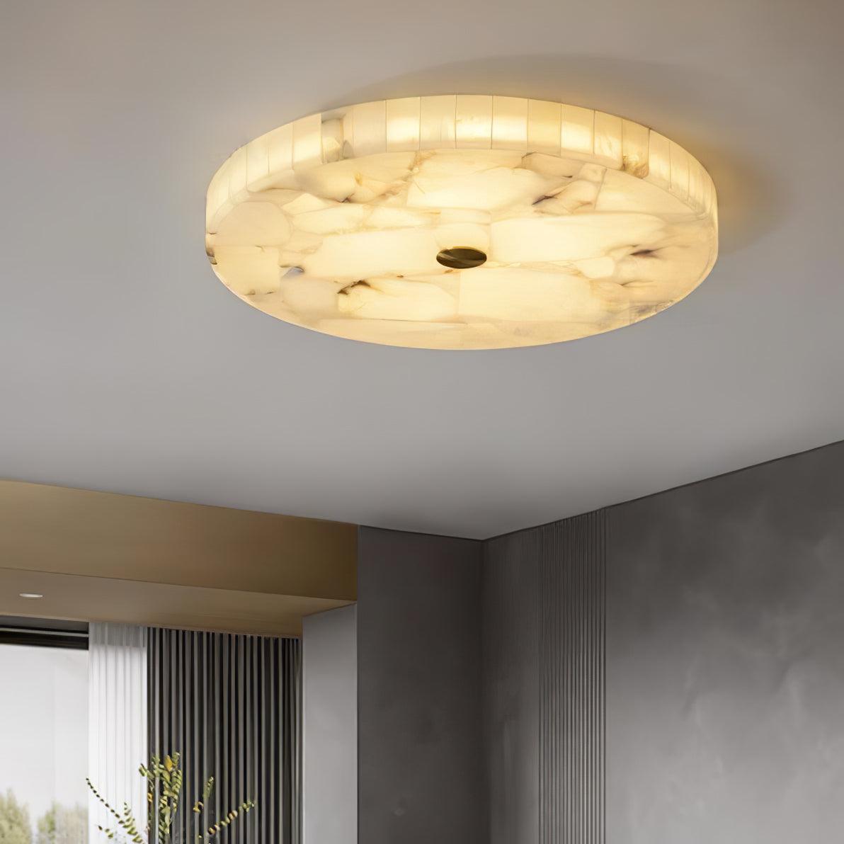 Round Alabaster Ceiling Lamp - Oasislives