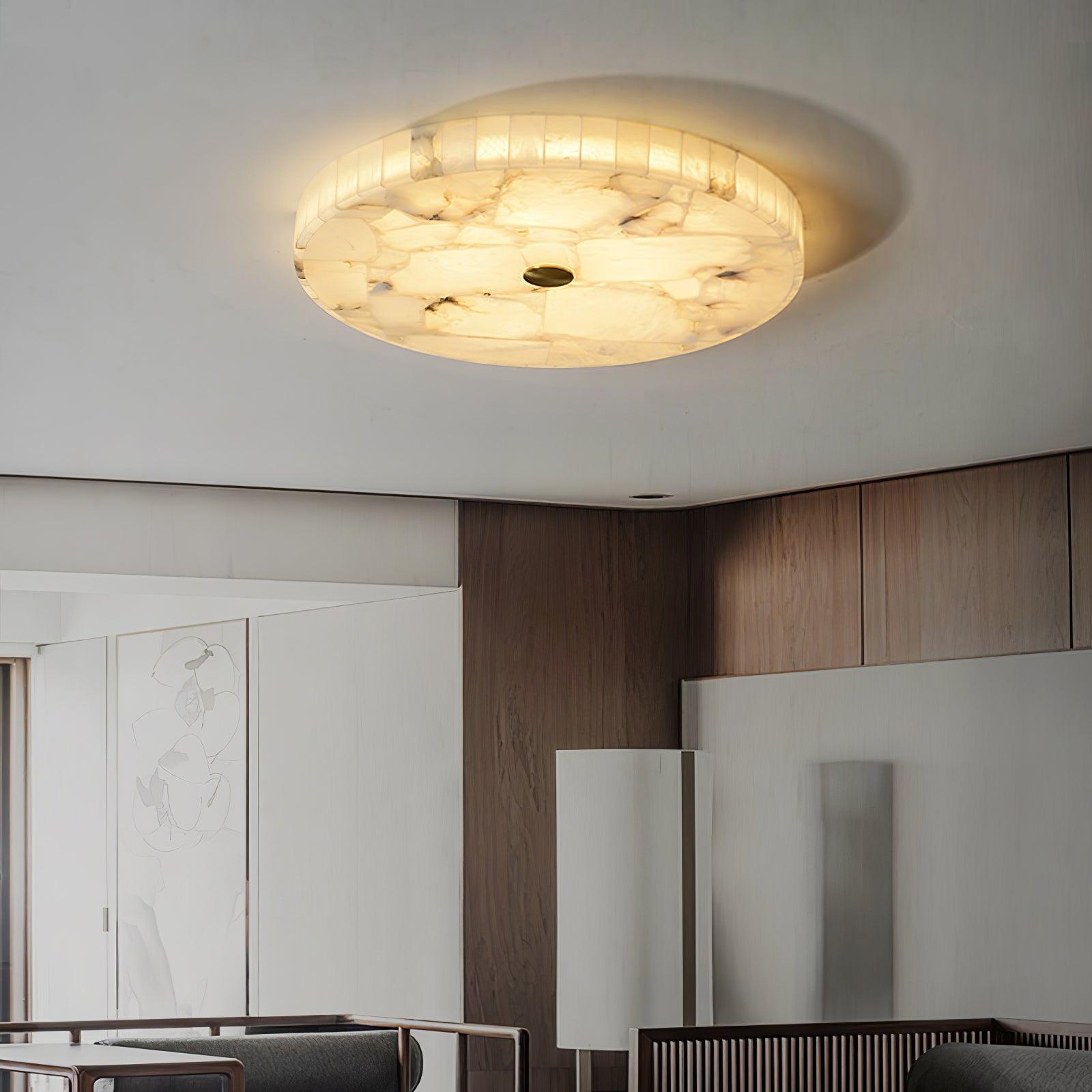 Round Alabaster Ceiling Lamp - Oasislives