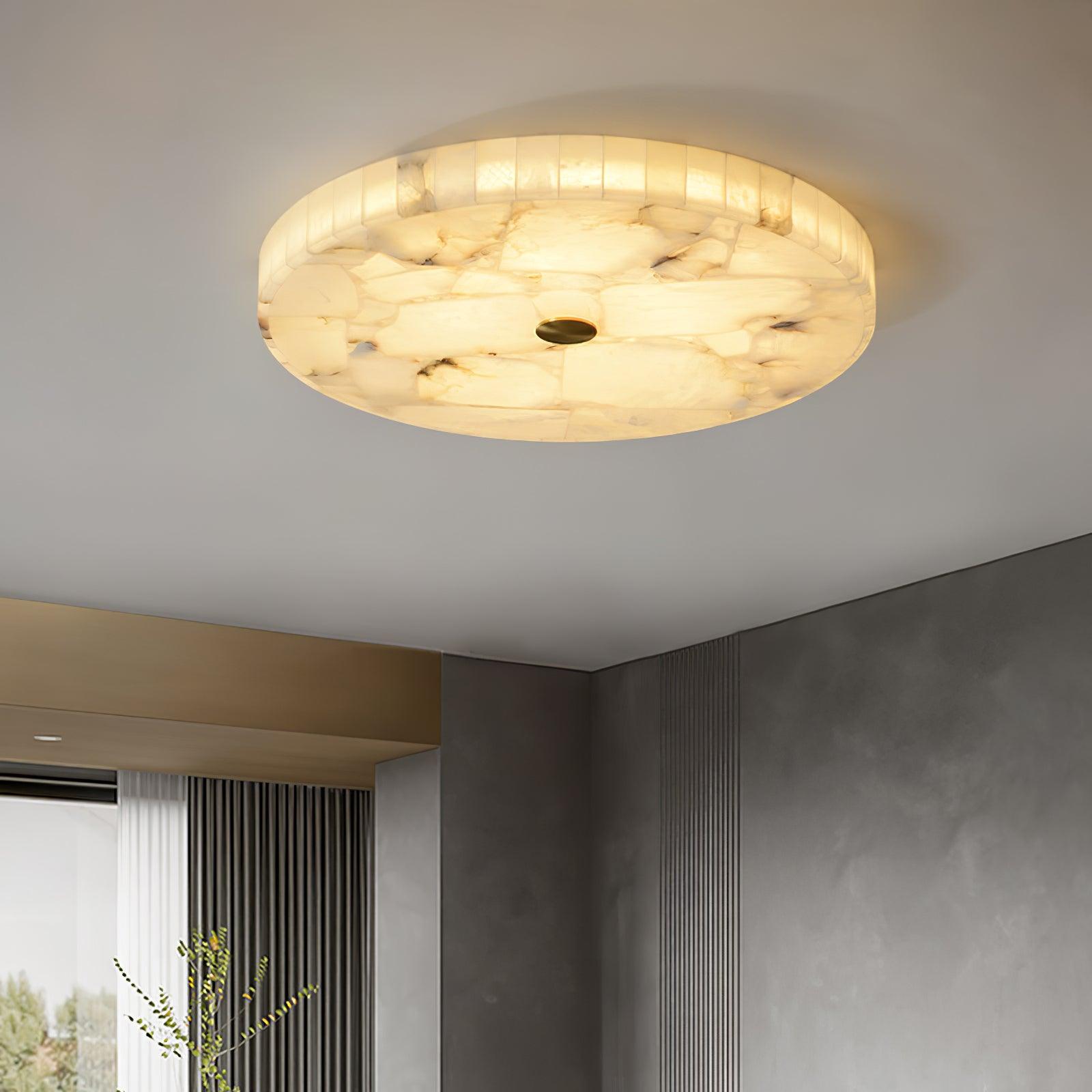 Round Alabaster Ceiling Lamp - Oasislives