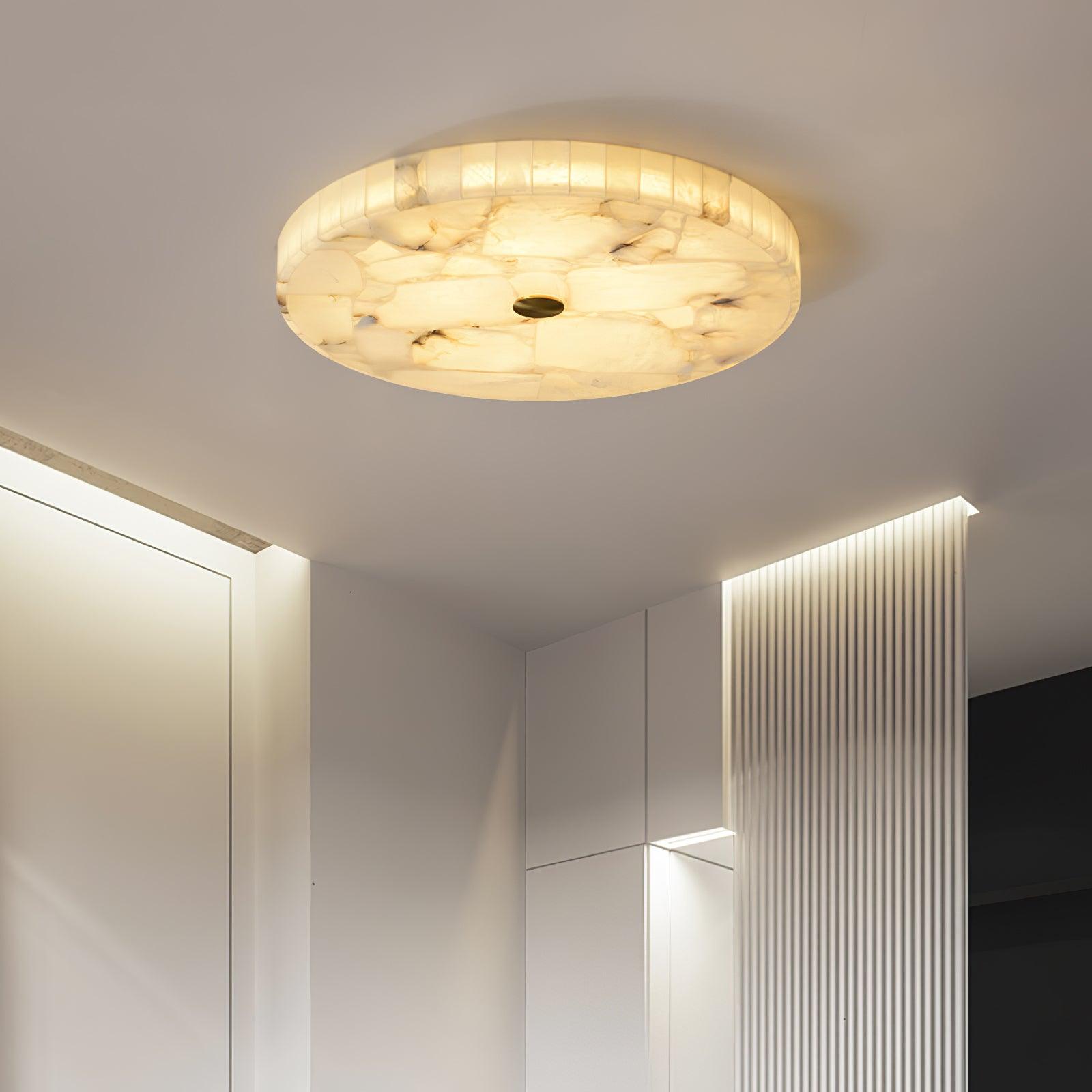 Round Alabaster Ceiling Lamp - Oasislives