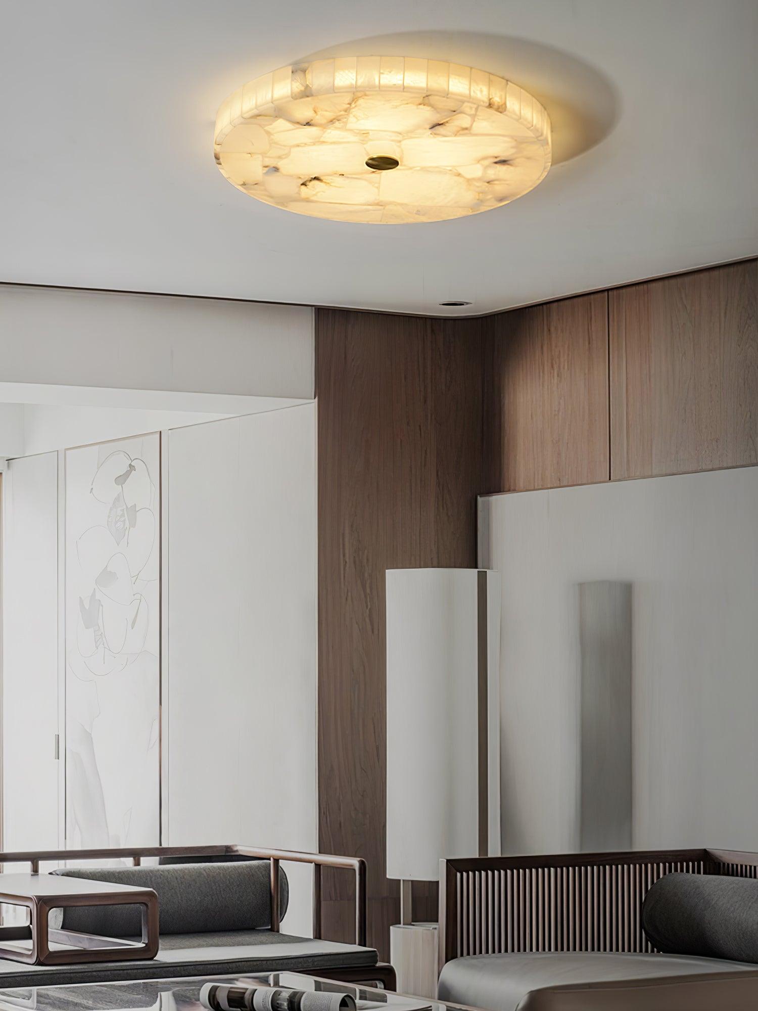 Round Alabaster Ceiling Lamp - Oasislives