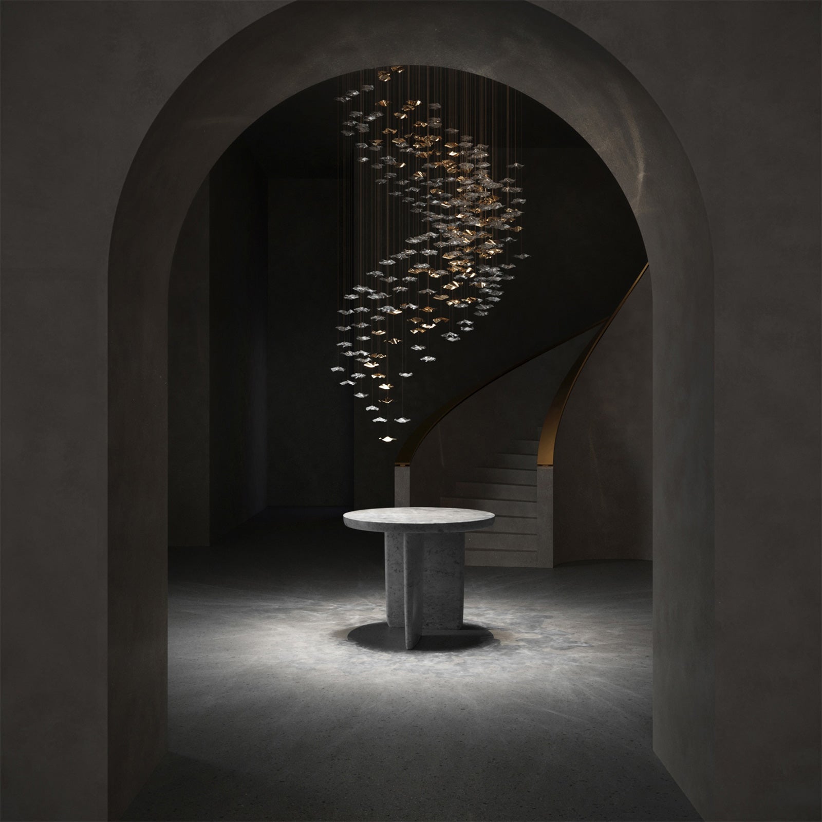Tidal Art Glass Chandelier (With Canopy)