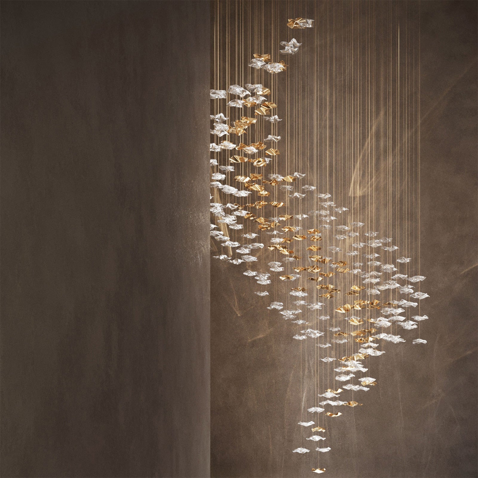 Tidal Art Glass Chandelier (With Canopy)