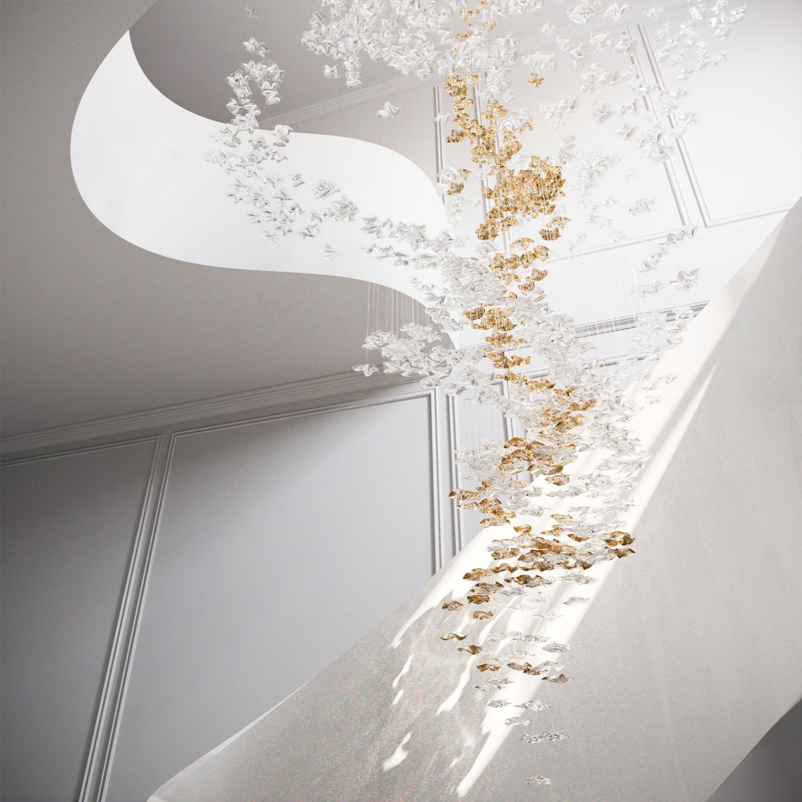 Tidal Art Glass Chandelier (With Canopy)