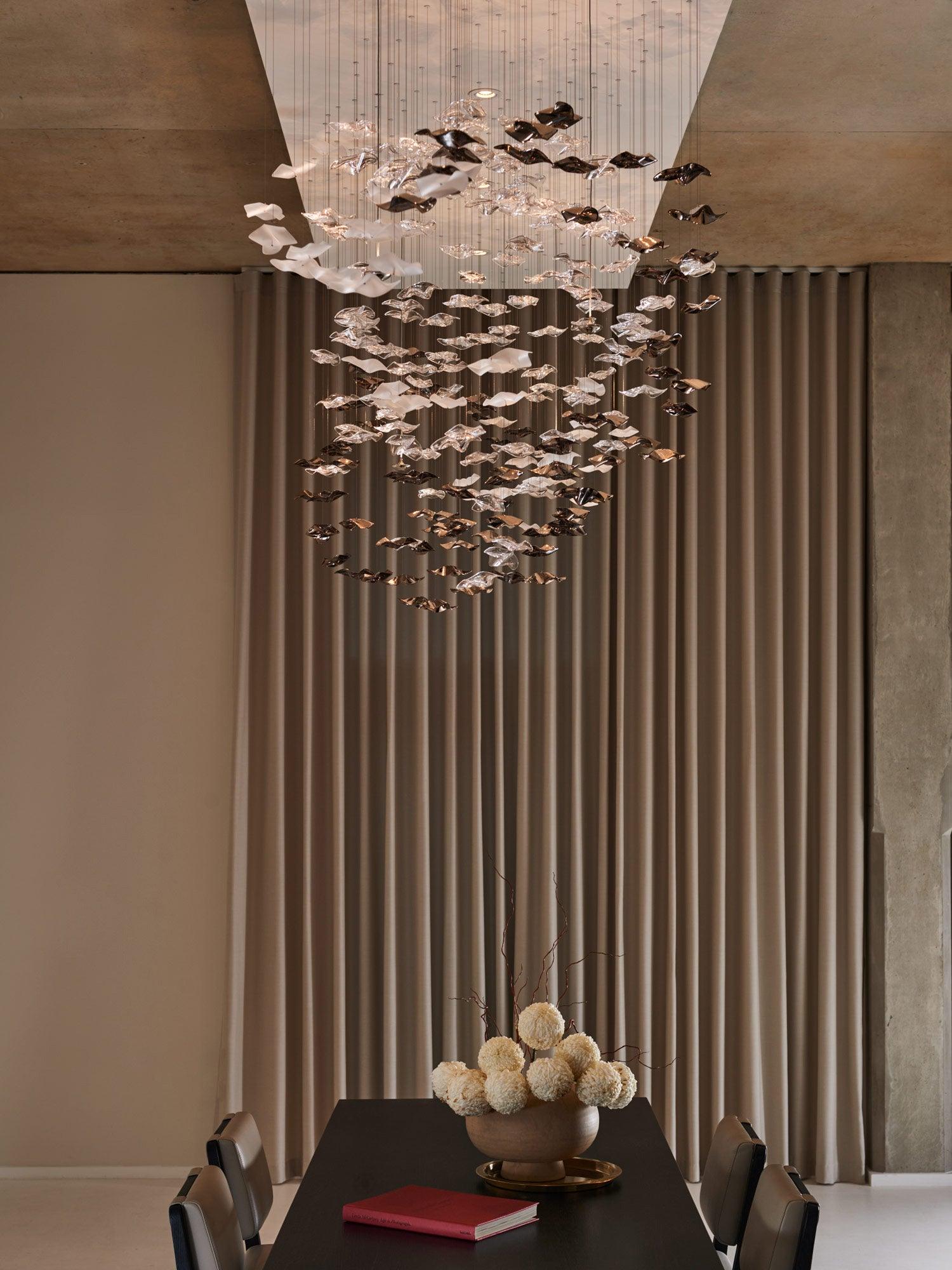 Tidal Art Glass Chandelier (With Canopy)