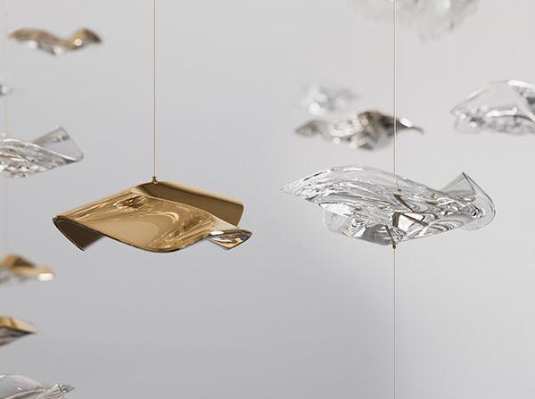 Tidal Art Glass Chandelier (With Canopy)