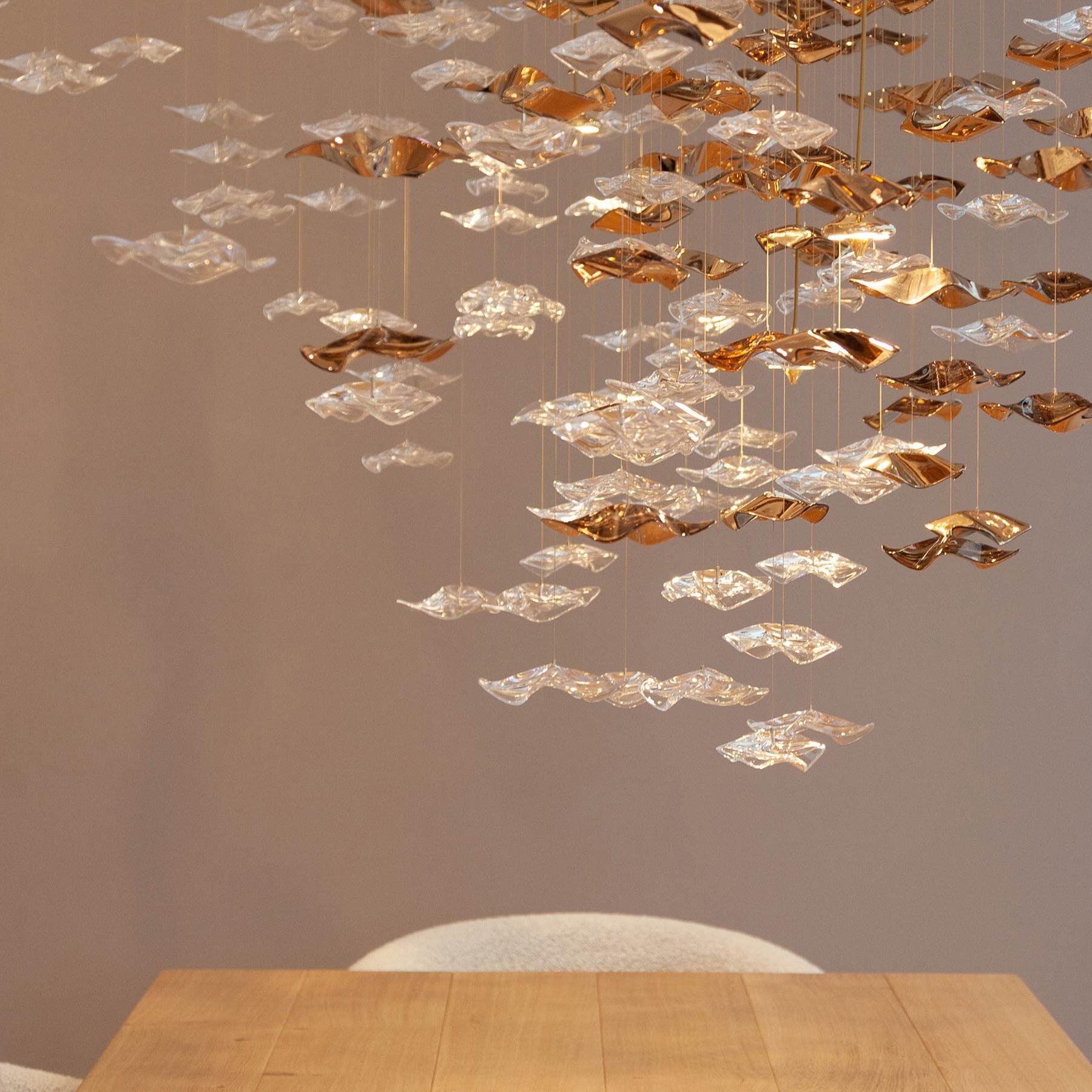 Tidal Art Glass Chandelier (With Canopy)