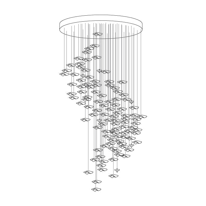 Tidal Art Glass Chandelier (With Canopy)