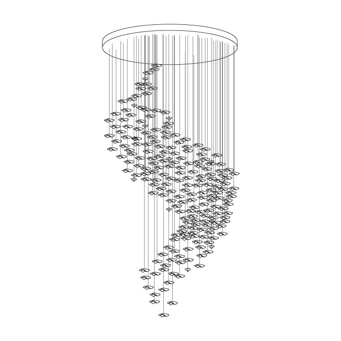 Tidal Art Glass Chandelier (With Canopy)