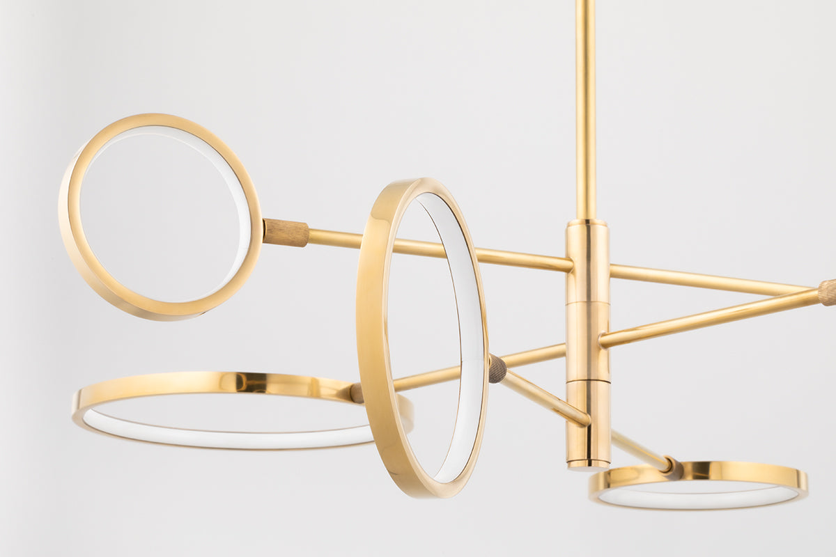 Saturn Modern Brass Chandelier