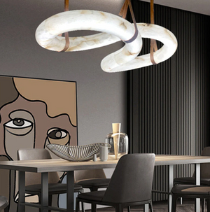 Ethereal Contemporary Nordic Alabaster Chandelier