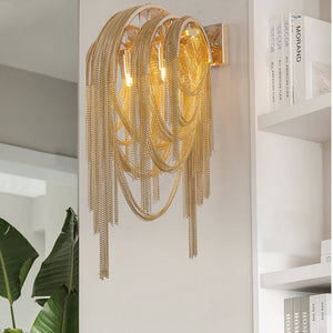 Sophian Aluminum Chain Tassel Wall Sconce-Vancei