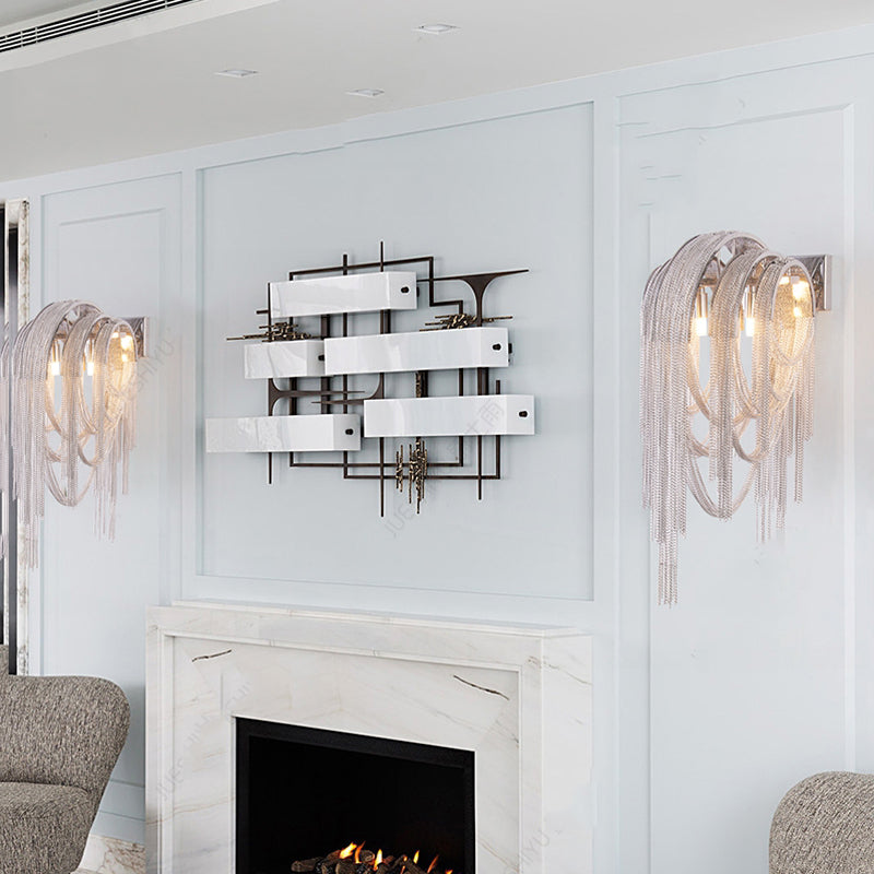 Sophian Aluminum Chain Tassel Wall Sconce-Vancei