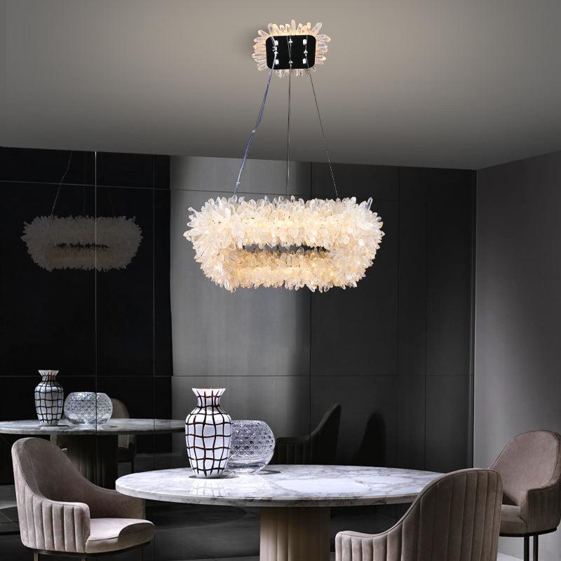 Primary Crystal Cluster Square Modern Chandelier-Vancei