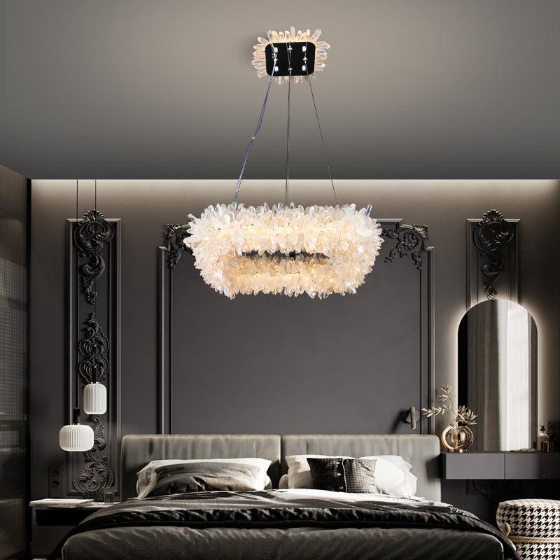 Primary Crystal Cluster Square Modern Chandelier-Vancei