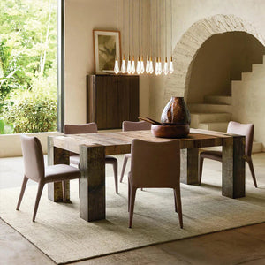 Tellurian Oak Dining Table Rectangular Handcrafted Rustic Industrial Dining Furniture