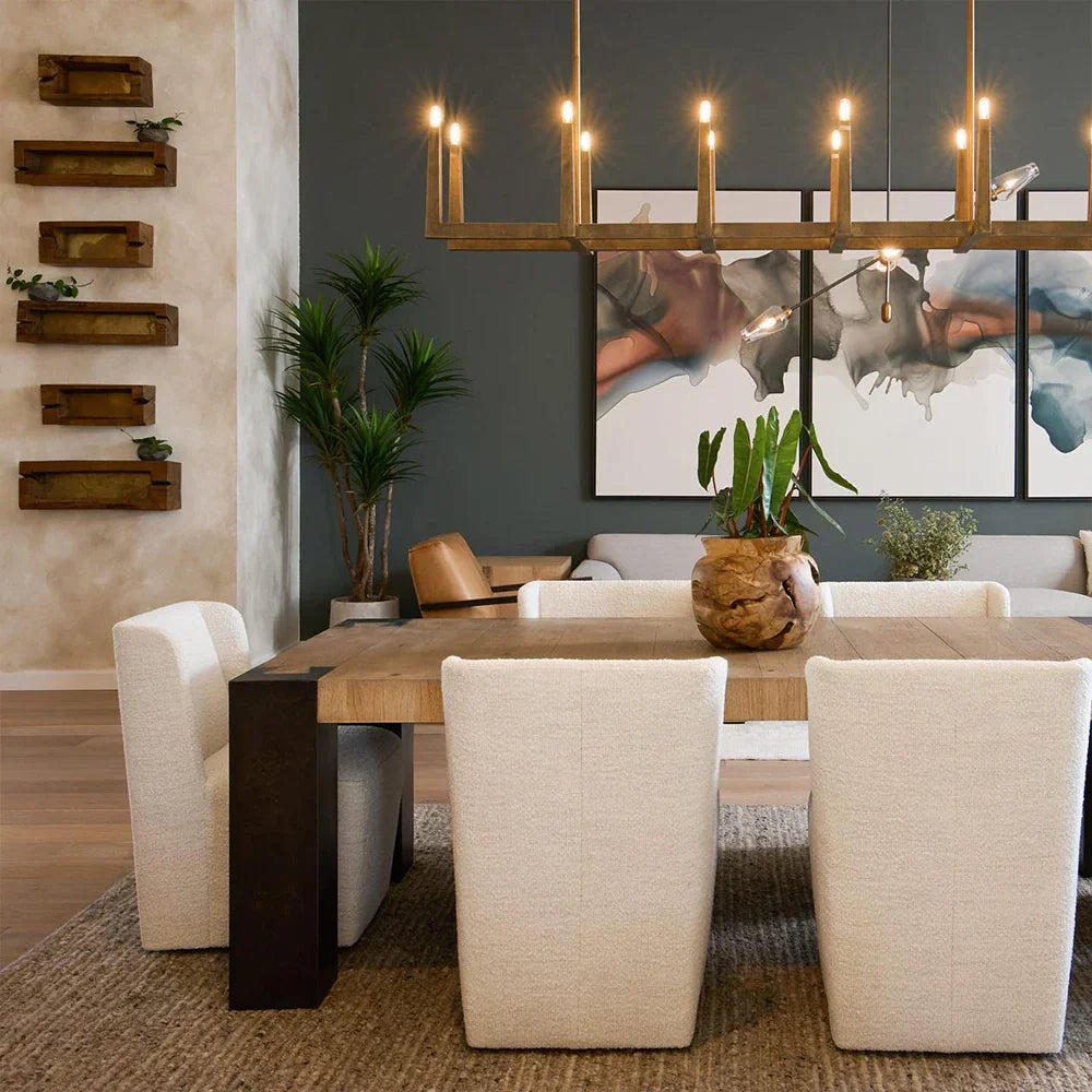 Tellurian Oak Dining Table Rectangular Handcrafted Rustic Industrial Dining Furniture