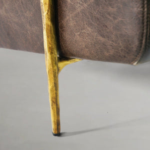 Thaddies Genuine Brown Leather Accent Chair-Vancei