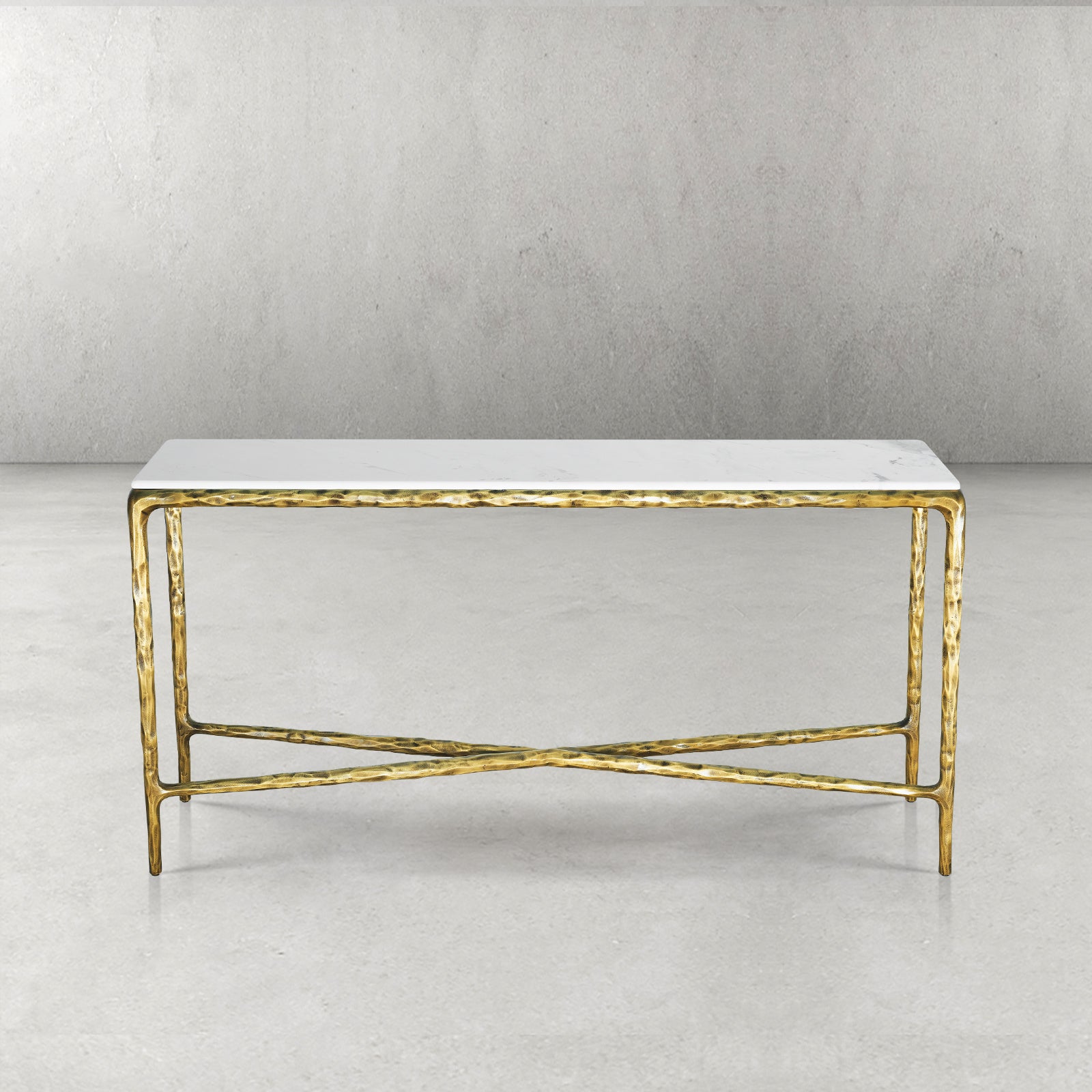 Thaddies Rectangle Marble Console Table-Vancei