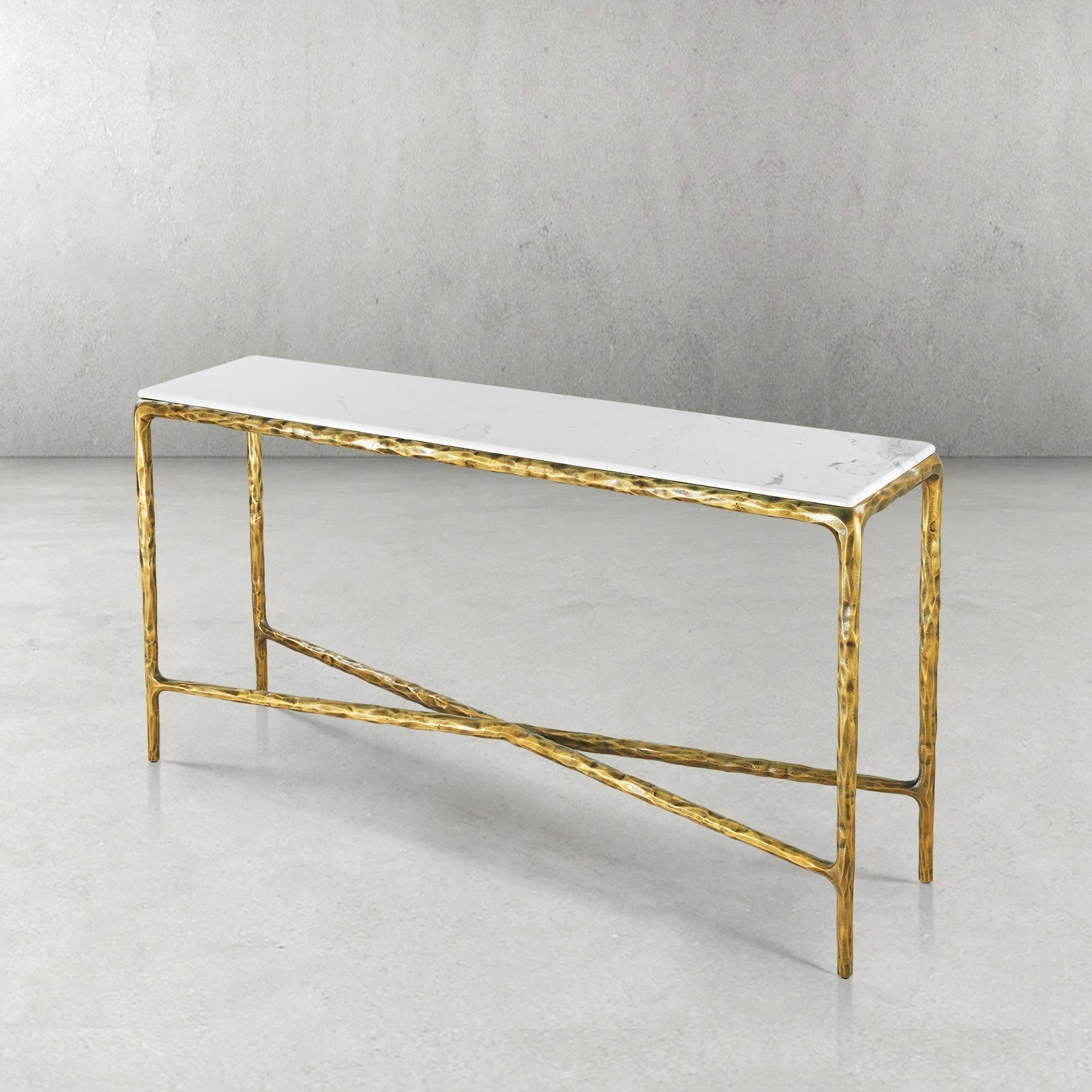 Thaddies Rectangle Marble Console Table-Vancei