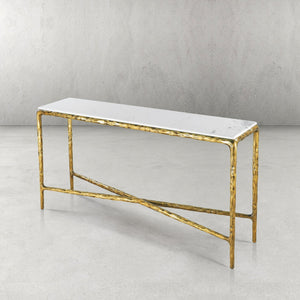 Thaddies Rectangle Marble Console Table-Vancei