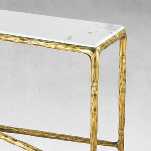 Thaddies Rectangle Marble Console Table-Vancei