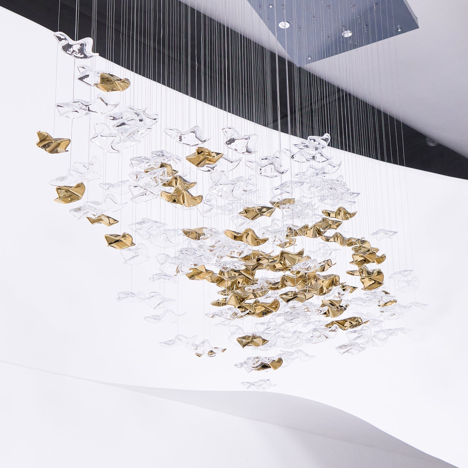 Tidal Art Glass Chandelier (With Canopy)