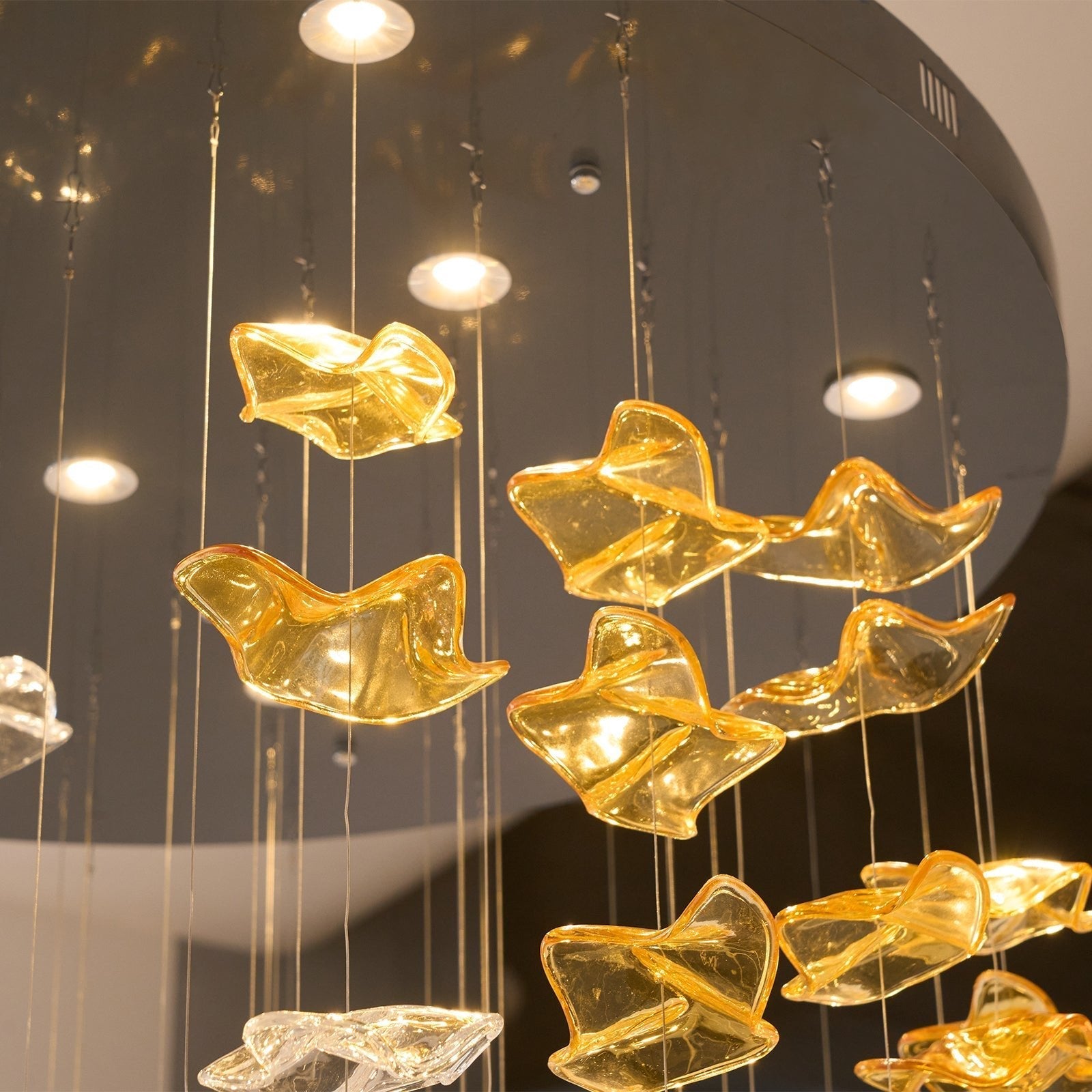 Tidal Art Glass Chandelier (With Canopy)