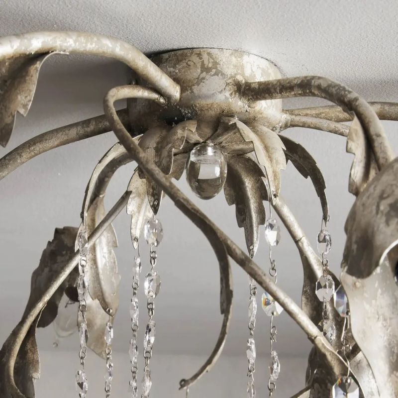 Gothic Viticcio Flushmount 23.5" 32"-Silver