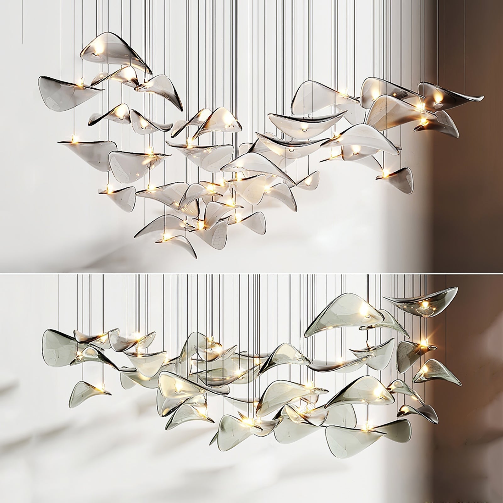 Wave Floating Leaf Chandelier-Vancei