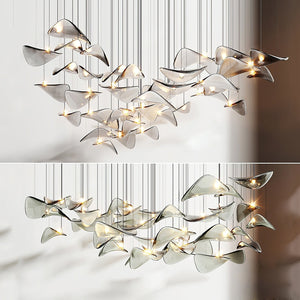 Wave Floating Leaf Chandelier-Vancei
