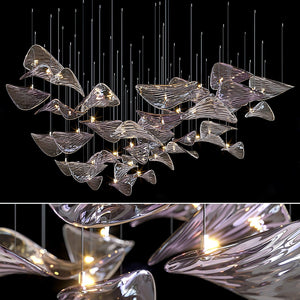 Wave Floating Leaf Chandelier-Vancei