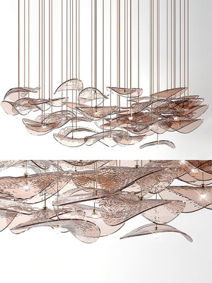 Wave Floating Leaf Chandelier-Vancei